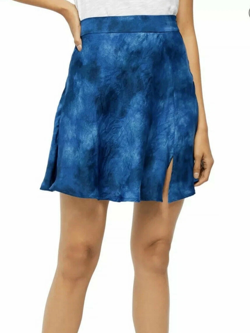 Free People Martine Flirt Mini Skirt Sz 2 NWT Navy Fairycore Festival Coastal